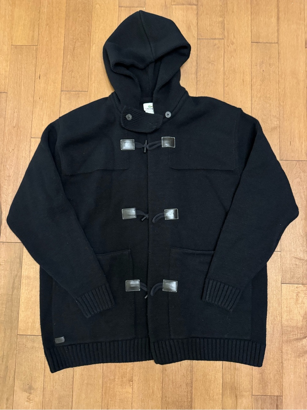 Lacoste Made in France Wool Blend Hooded Duffle Cardigan – Size 6 (US Mens’s L)